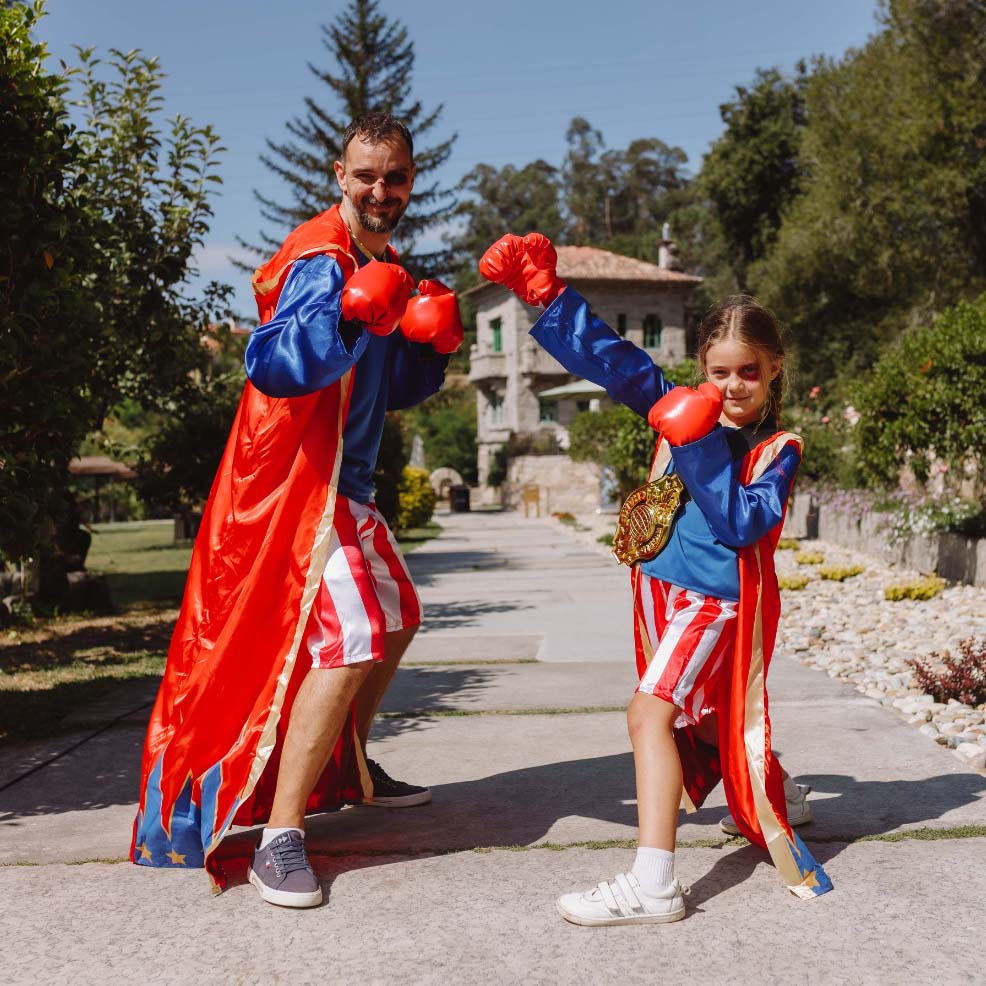 Disfraz padre e hijo boxeador