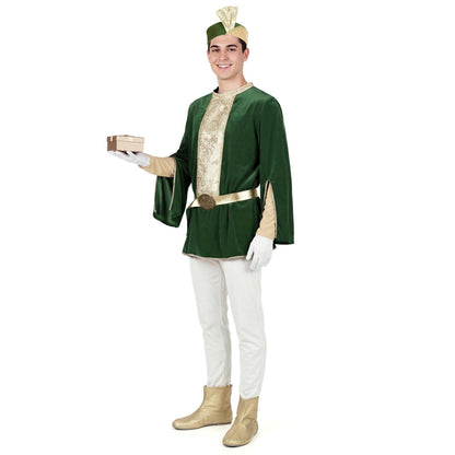 Déguisement Page Royal Vert Deluxe adulte