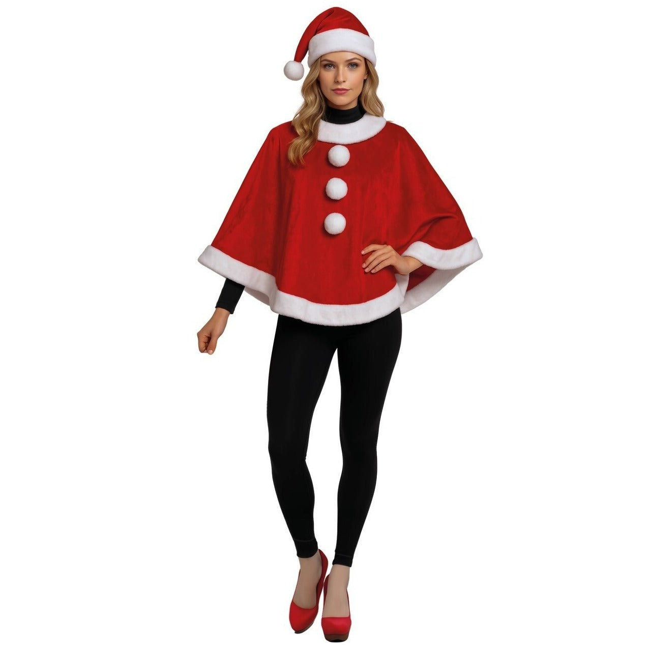 Déguisement de Père Noël Poncho pour adulte