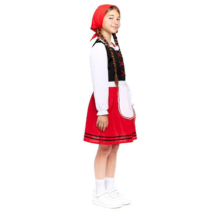 Déguisement de bergère galicienne rouge pour fille