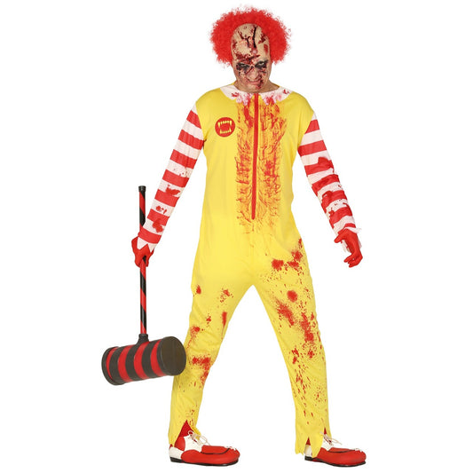 Déguisement de Clown Burger Sanglant Jaune pour homme