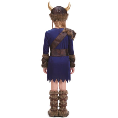Déguisement de Viking bleue pour fille