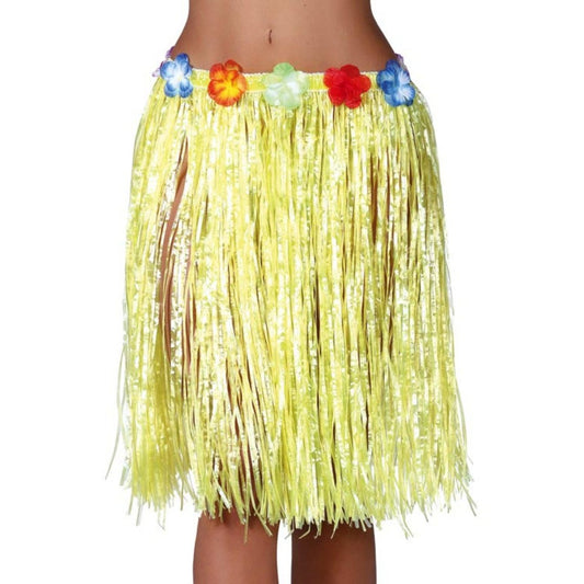 Jupe Hawaïenne Jaune Courte