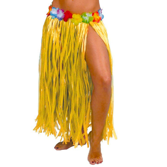 Jupe Hawaïenne Jaune Longue