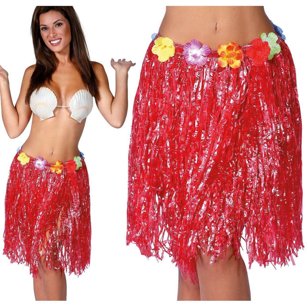 Jupe Hawaïenne Rouge Courte