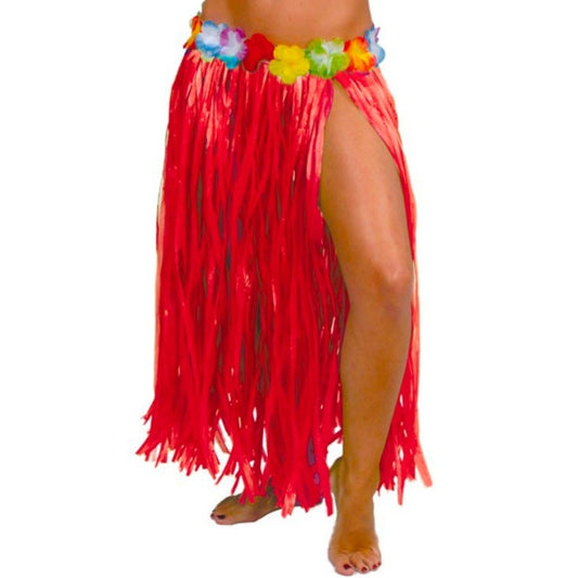 Jupe Hawaïenne Rouge Longue