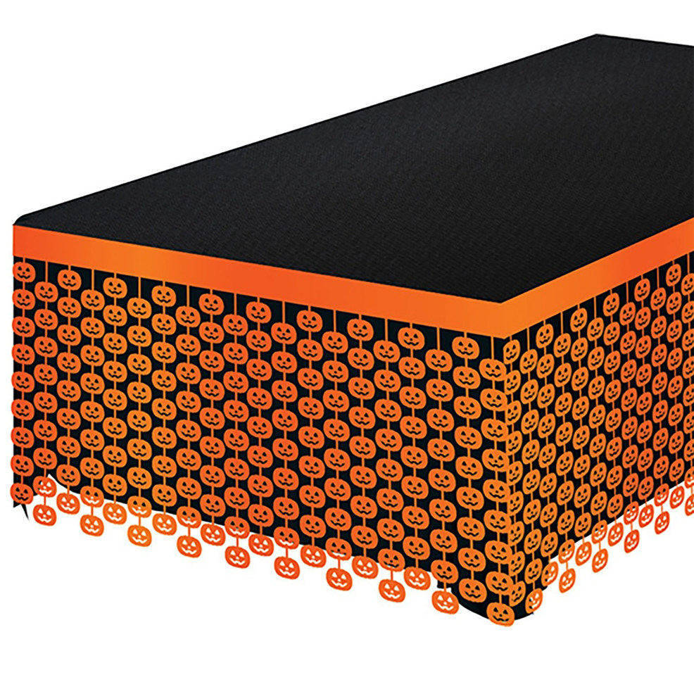 Jupe de table avec Crânes orange