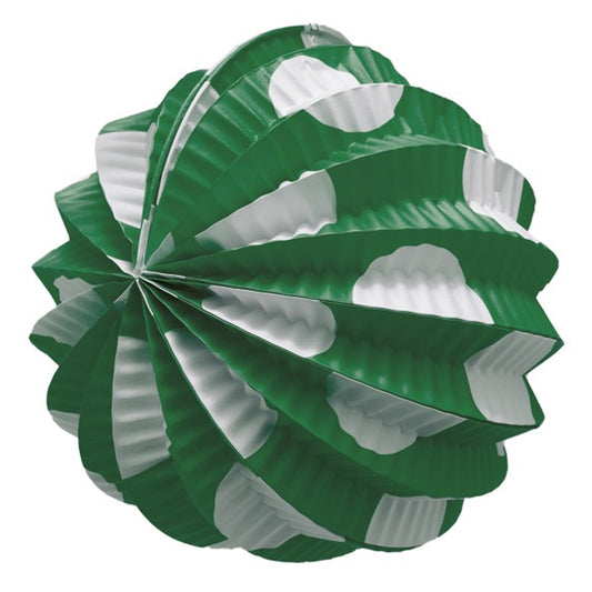 Pack de 12 Lanternes Fête Vertes à Pois Blancs