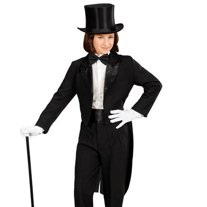 Queue-de-Pie Noir Revers Satin enfant
