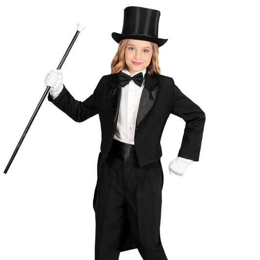 Queue-de-Pie Noir Revers Satin enfant