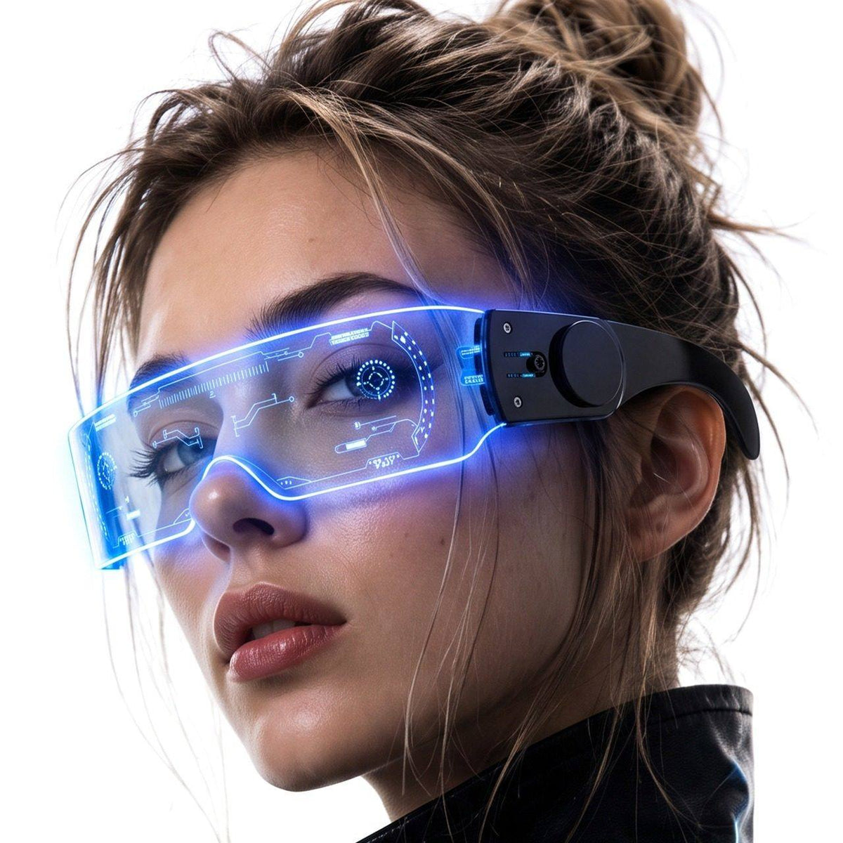 Lunettes futuristes avec lumière