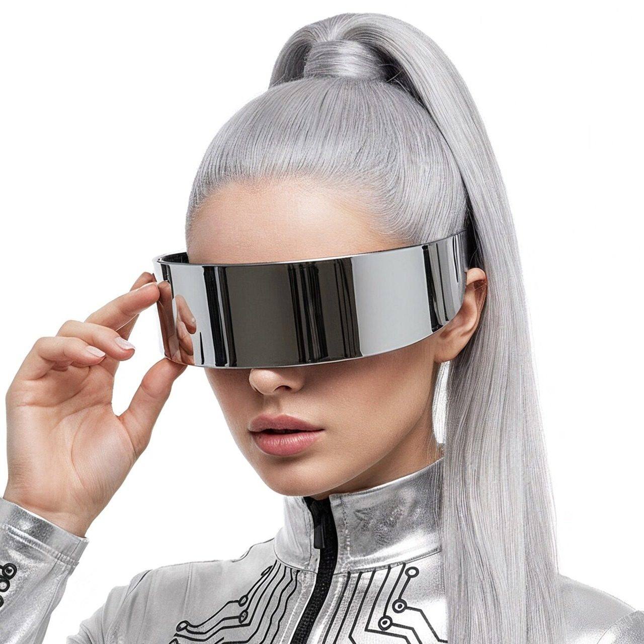 Lunettes Futuristes Argentées