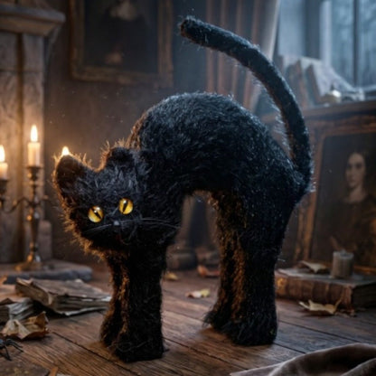 Chat noir en colère