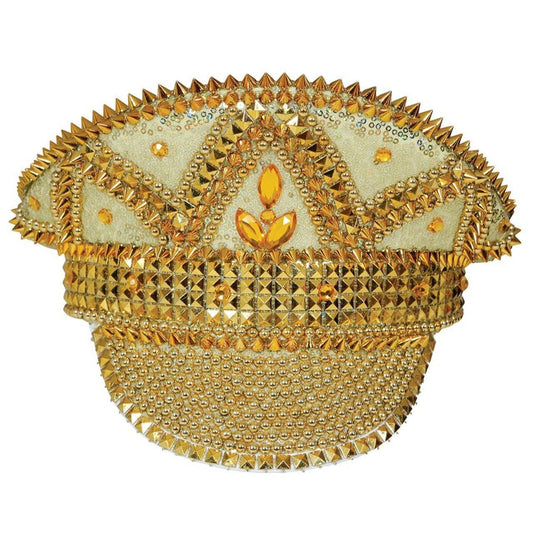 Casquette Police Dorée Strass