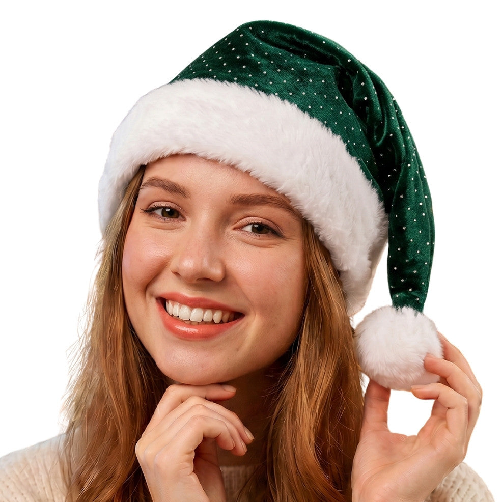Bonnet de Noël Vert Paillettes