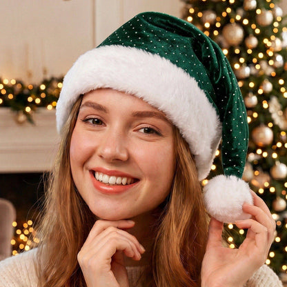 Bonnet de Noël Vert Paillettes