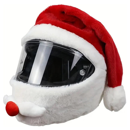 Bonnet du Père Noël rouge pour casque