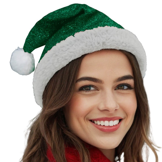 Bonnet de Père Noël Vert Brillant