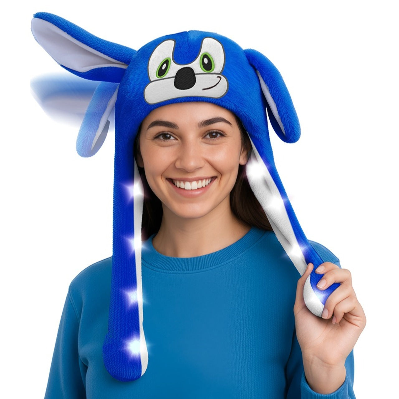 Chapeau de chien Bluey avec oreilles mobiles et lumière