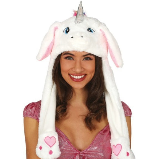 Chapeau de Licorne Blanche avec Oreilles mobiles