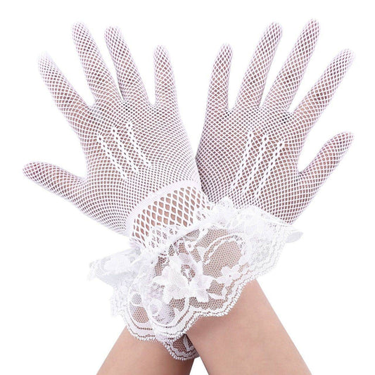 Gants en dentelle rouge et blanc