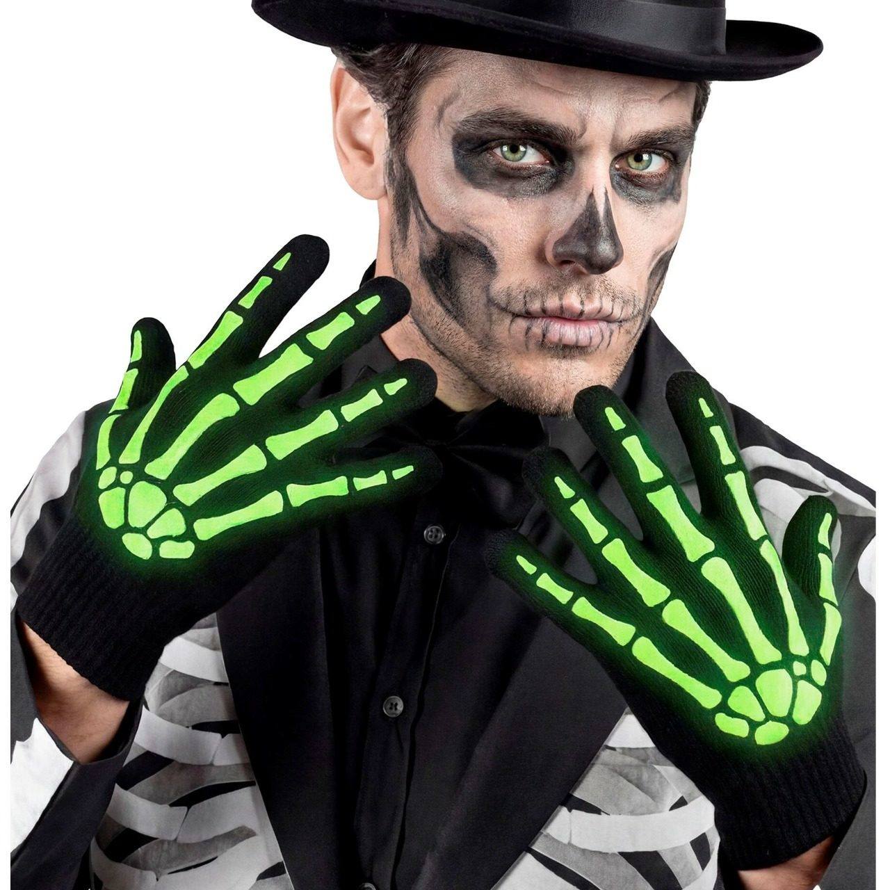 Gants de squelette os Glow