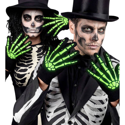 Gants de squelette os Glow