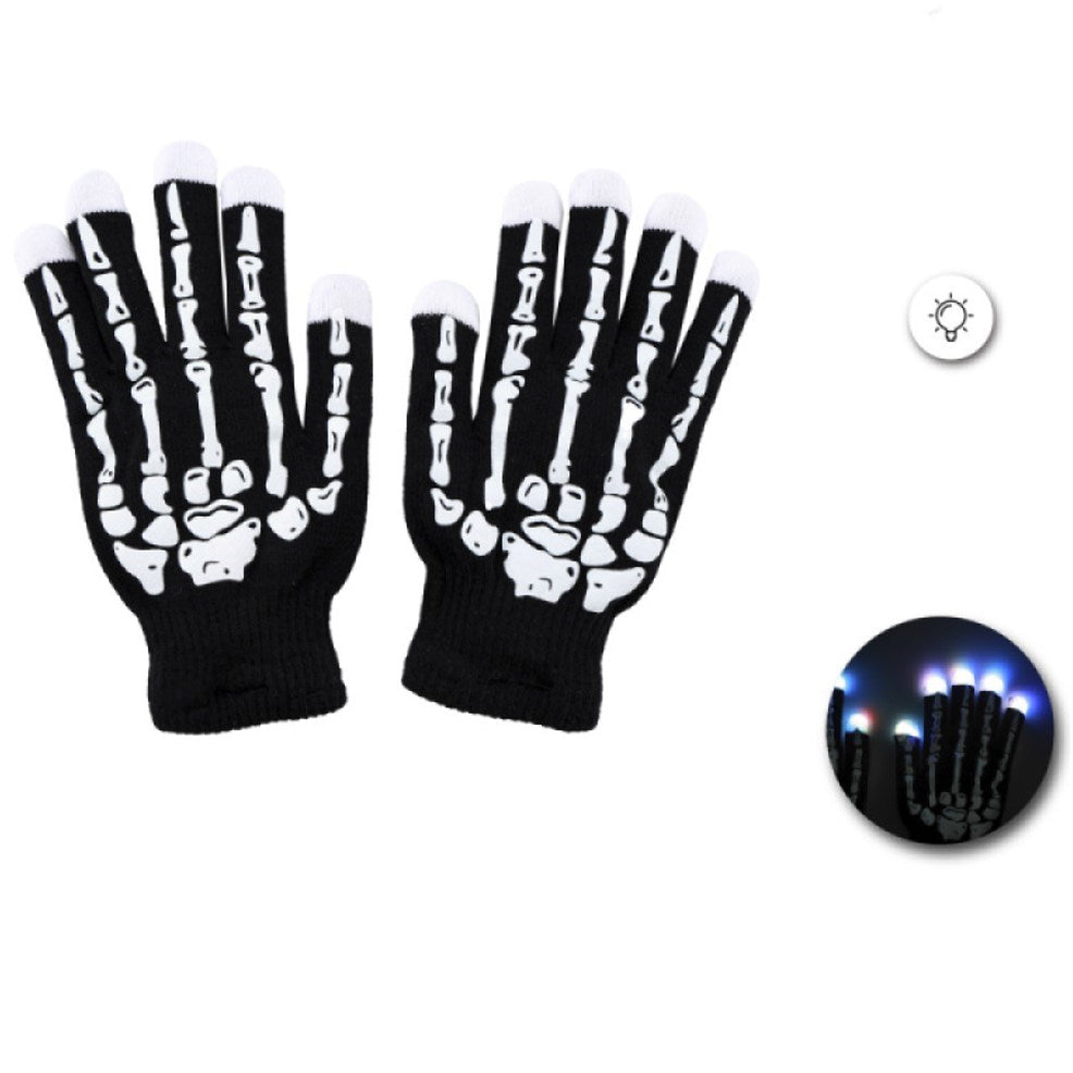 Gants de Squelette avec Lumière Led