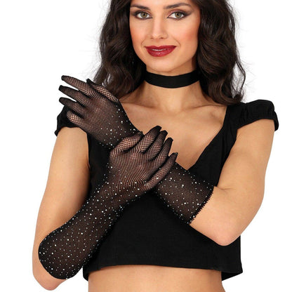 Gants Longs en Résille avec strass