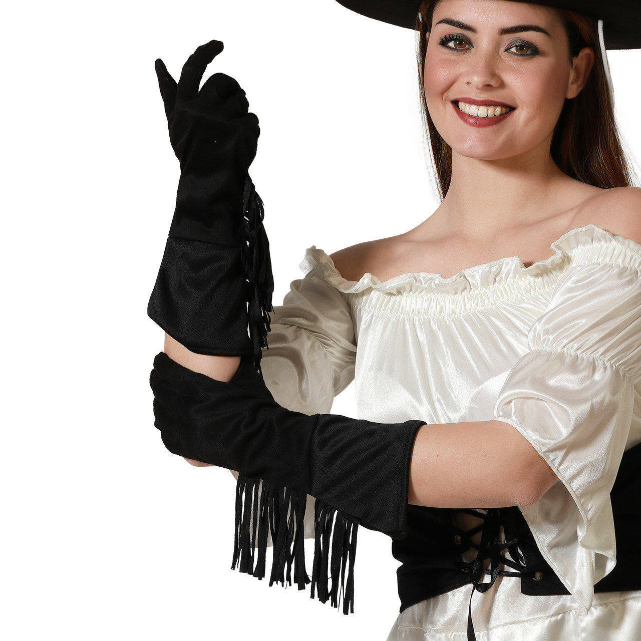 Gants Noirs avec Franges