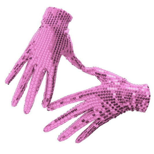 Gants à Paillettes Roses