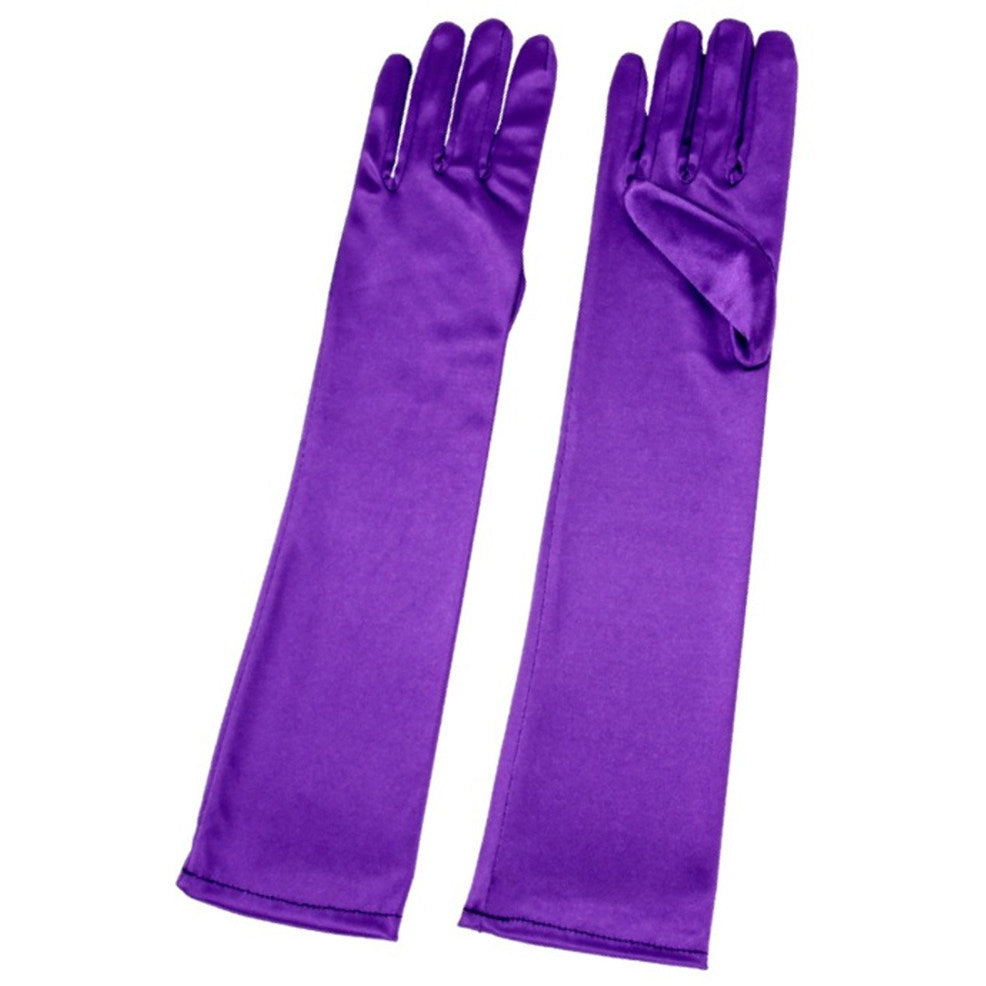 Gants Longs en Satin Violets