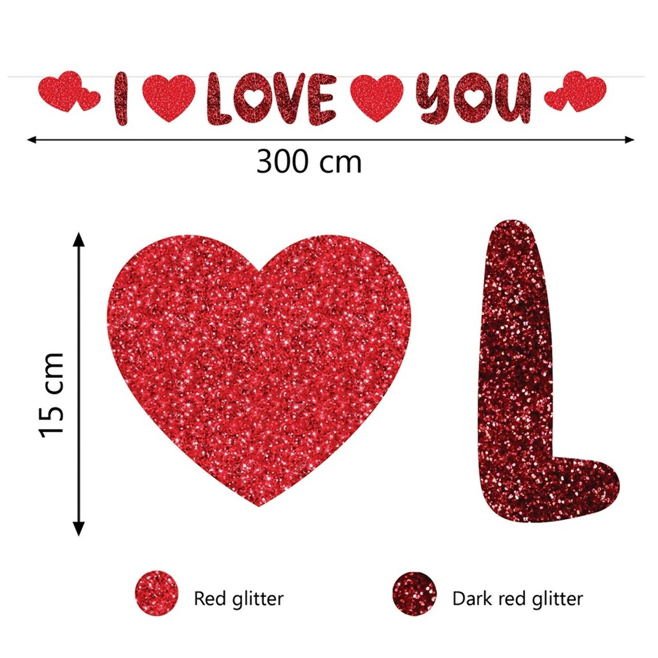 Guirlande de San Valentín "Je t'aime"