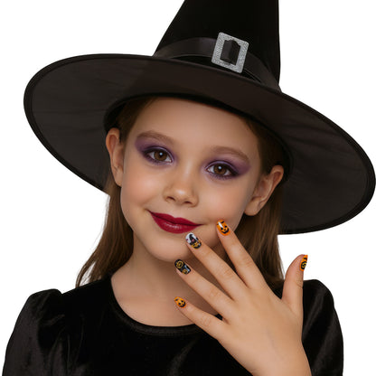 Kit 12 Ongles Halloween Citrouilles enfant