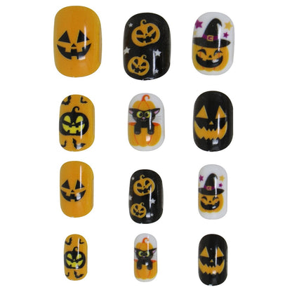 Kit 12 Ongles Halloween Citrouilles enfant