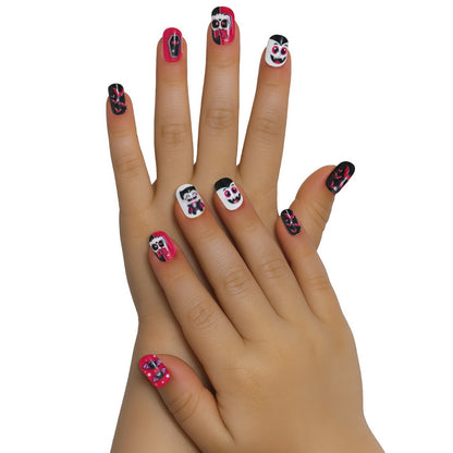 Kit 12 Ongles Halloween Vampires enfant