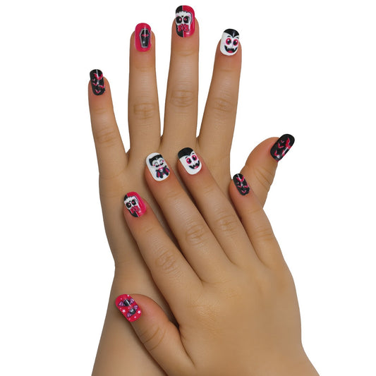 Kit 12 Ongles Halloween Vampires enfant