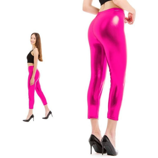 Legging Rose Fuchsia Métallisé adulte