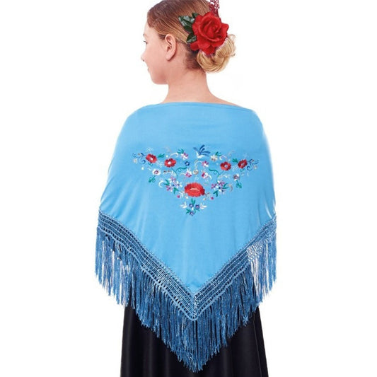 Châle Bleu Clair Brodé pour enfant