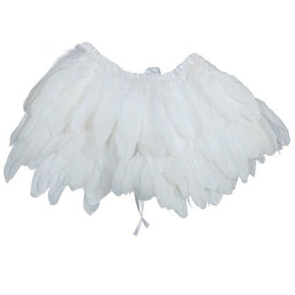  Cape courte à Plumes Blanches