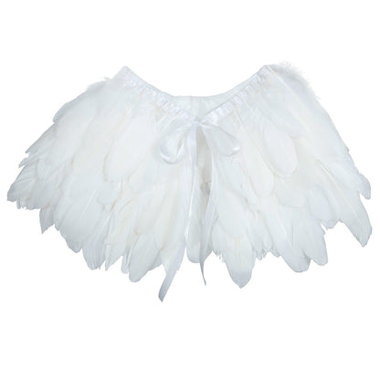  Cape courte à Plumes Blanches