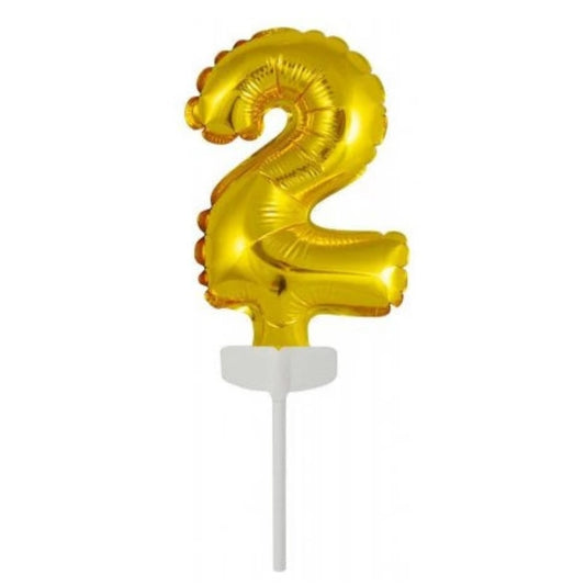 Mini Ballon Chiffre 2 Doré