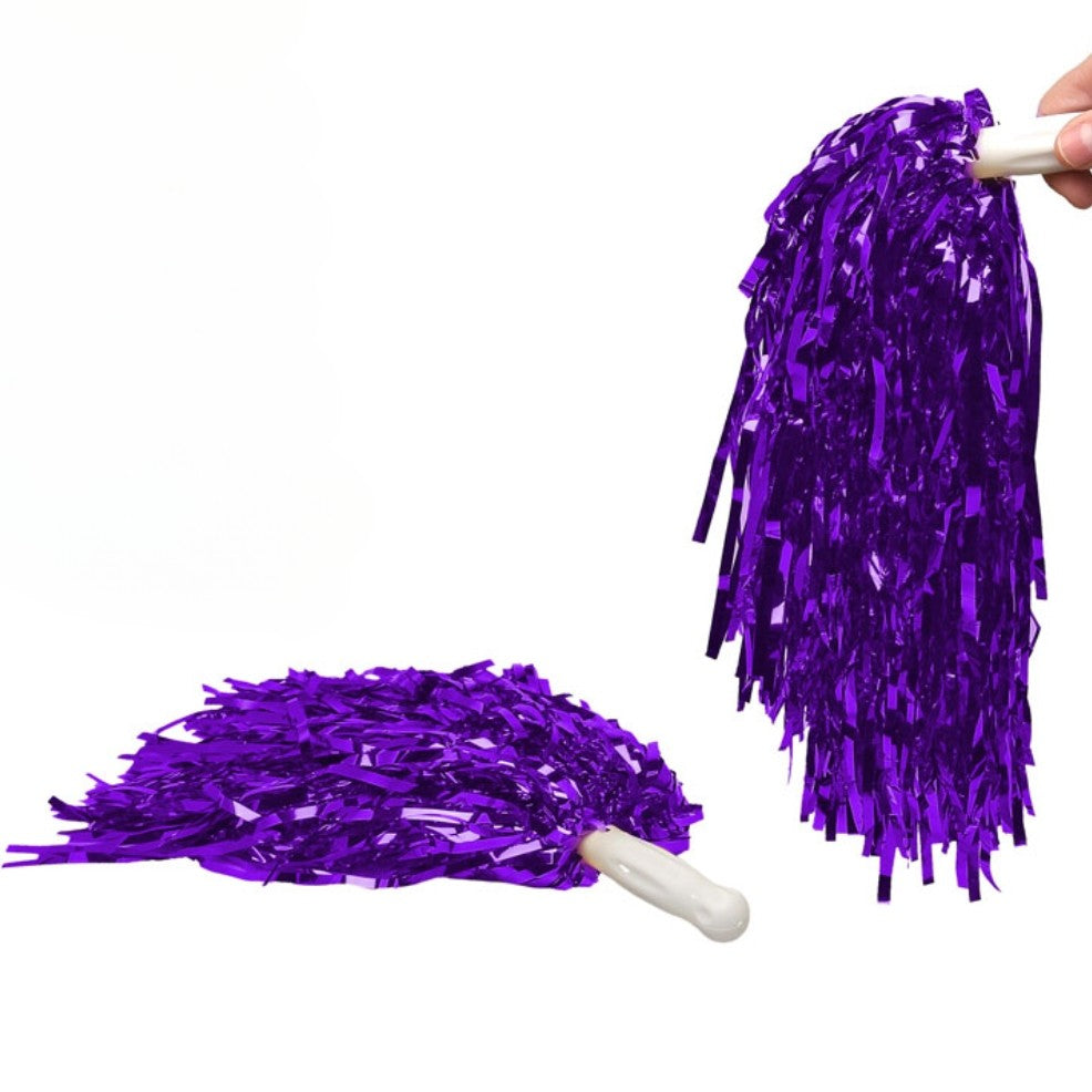 Pack 2 Pompons Violets Métallisés