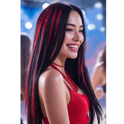 Lot de 3 Mèches Rouges Brillantes