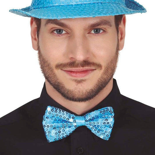 Nœud Papillon Bleu Clair à Sequins