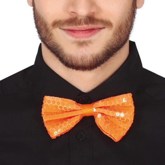 Noeud Papillon Orange à Sequins