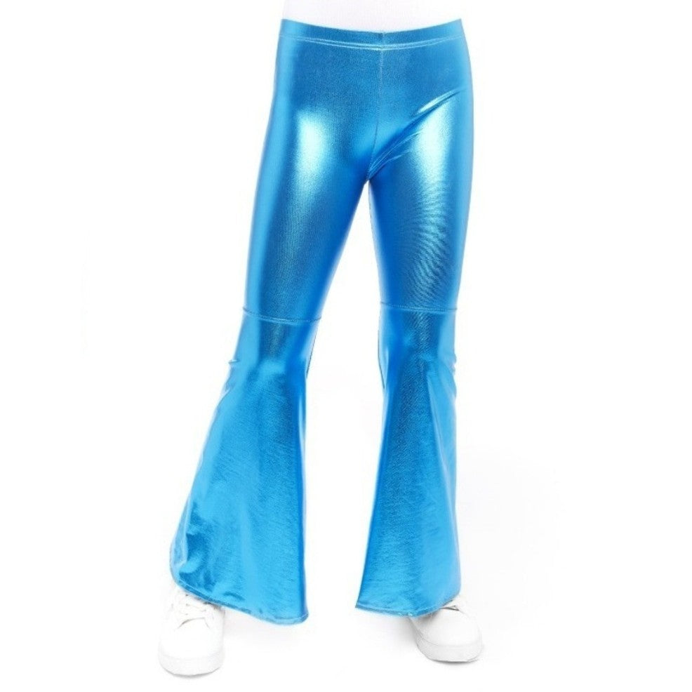 Pantalon évasé bleu métallisé pour enfant