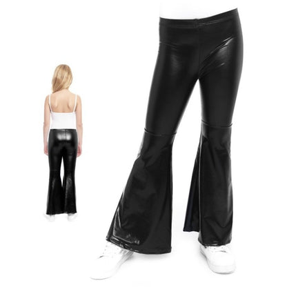 Pantalon évasé noir métallisé pour enfant