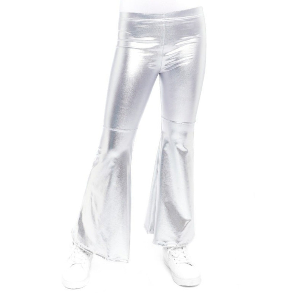 Pantalon évasé argenté métallisé pour enfant