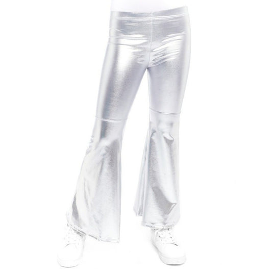 Pantalon évasé argenté métallisé pour enfant